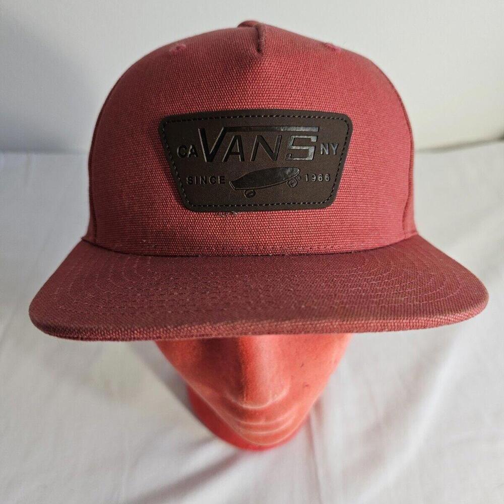 Vans Full Leather Patch Snapback Hat Adjustable Baseball Cap. Skate - Picture 1 of 6